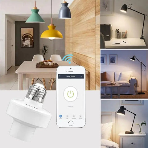 CORUI WiFi Tuya/Smart Life App Smart Light Bulb Adapter Lamp Holder Base E27 E26 Voice Control Work With Alexa Google Home